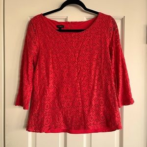 Talbots sunset lace top